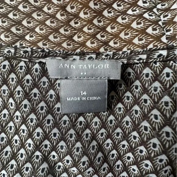 ANN TAYLOR NWOT SHEER CAP SLEEVE FAUX WRAP TOP | SIZE: 14 - Picture 7 of 7